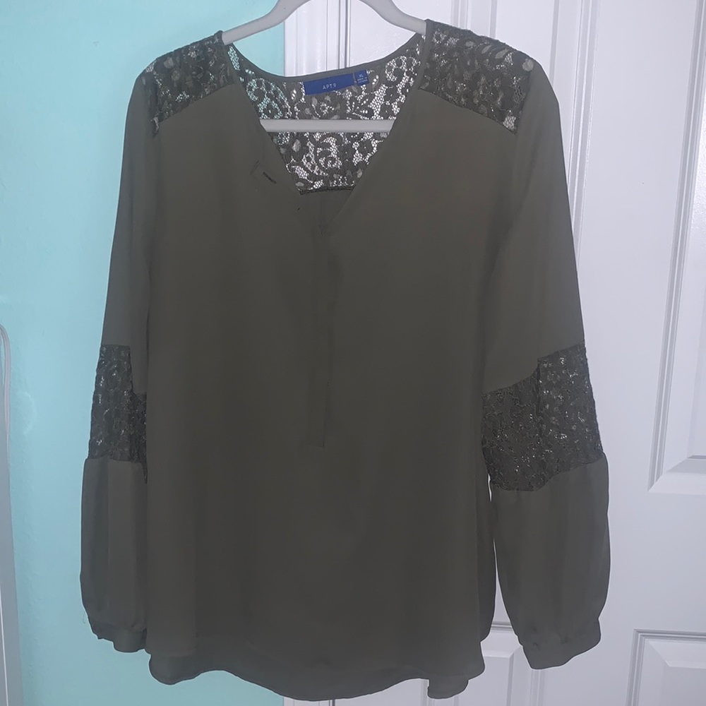 APT.9 Olive Green Blouse